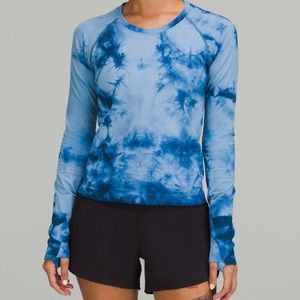 lululemon athletica Blue Tie-Dye Long Sleeve Top